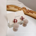 Shangjie oem aretes para mujeres fuzzy esponjoso aretes geométricos pendientes de moda de invierno